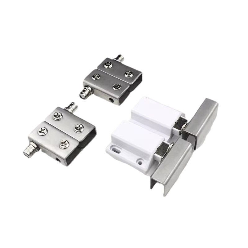 Display Cabinet Cabinet Glass Door Hinge Up and Down Clip Stainless Steel Magnetic Touch Door Hinge Wine Cabinet Small Hinge Door Touch 5pcs