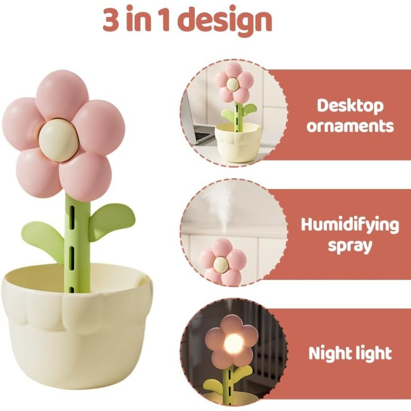 3-in-1 Flower Humidifier Lamp
