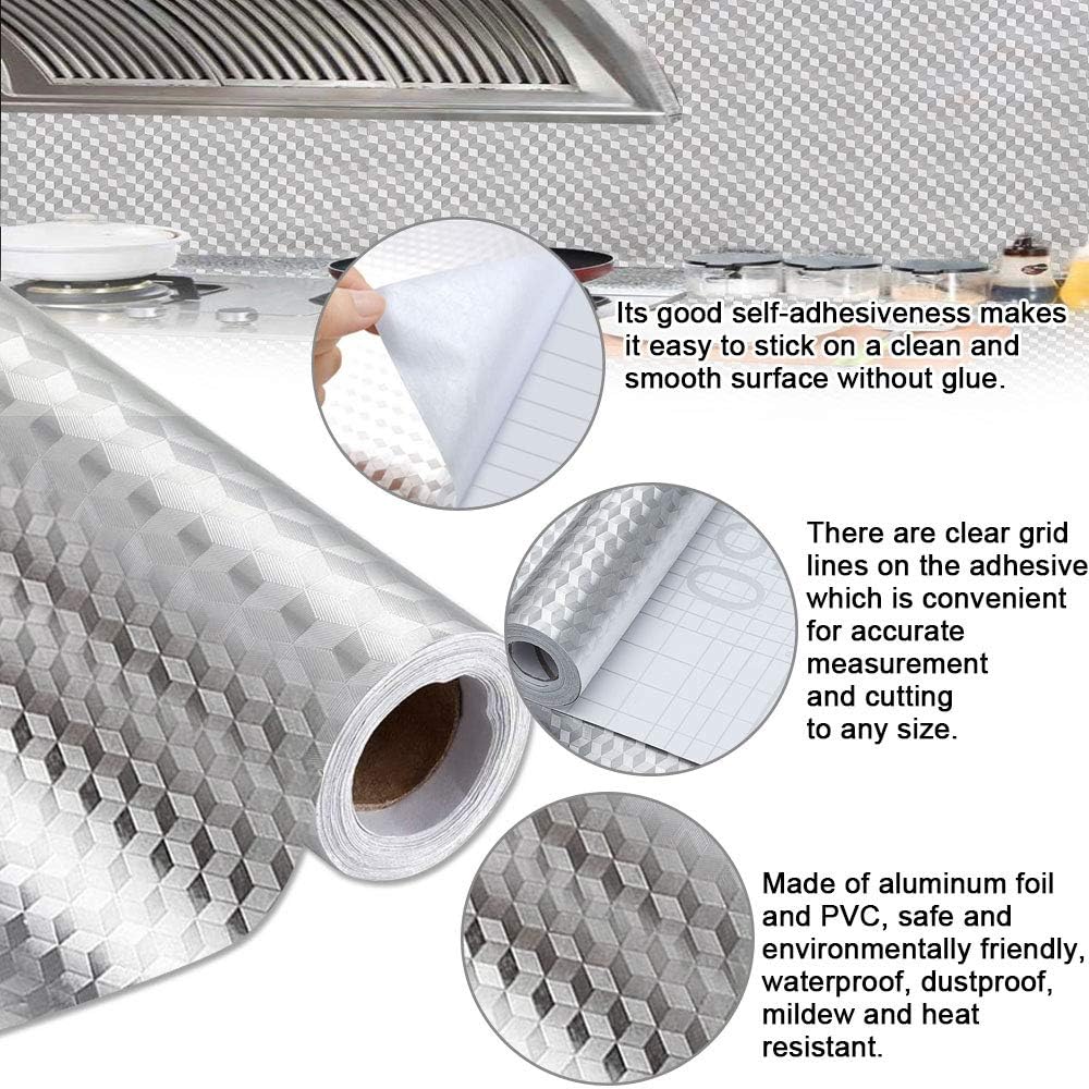 ✨🏡Aluminum Foil Wallpaper | Waterproof • Oil-Proof • Heat Resistant • Peel & Stick Upgrade