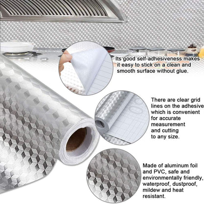 ✨🏡Aluminum Foil Wallpaper | Waterproof • Oil-Proof • Heat Resistant • Peel & Stick Upgrade