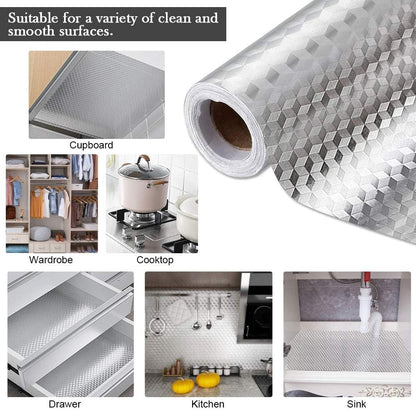 ✨🏡Aluminum Foil Wallpaper | Waterproof • Oil-Proof • Heat Resistant • Peel & Stick Upgrade