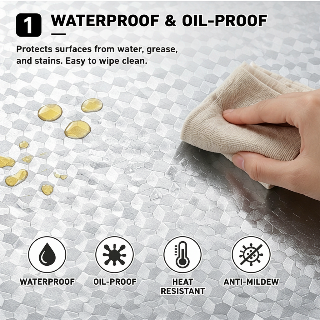 ✨🏡Aluminum Foil Wallpaper | Waterproof • Oil-Proof • Heat Resistant • Peel & Stick Upgrade