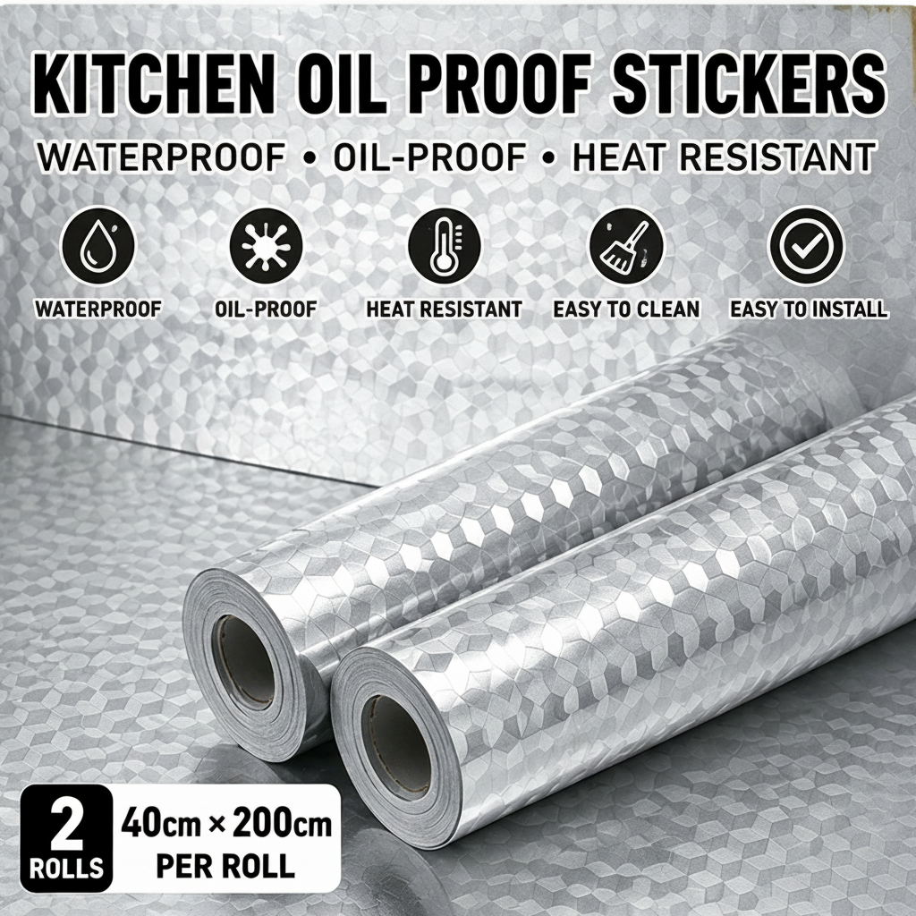 ✨🏡Aluminum Foil Wallpaper | Waterproof • Oil-Proof • Heat Resistant • Peel & Stick Upgrade