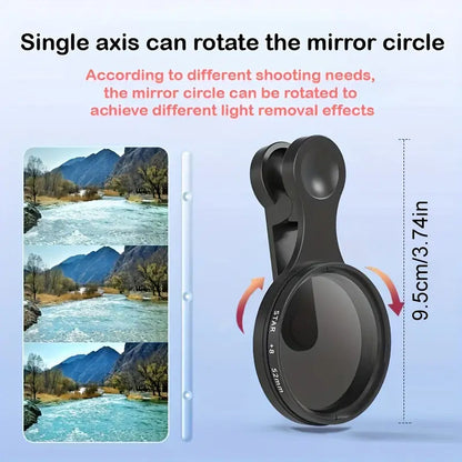 Heysliy 52mm CPL filter for Phone with Clip