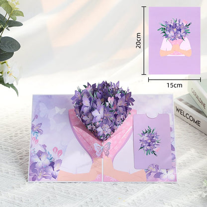 Paper Love 3D Pop-Up Valentine’s Card 🌹 Romantic Flower Bouquet Keepsake 💌 Perfect Gift for Loved Ones 🎁