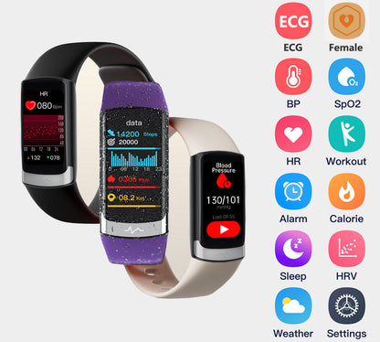 V19Pro Health & Fitness Smartwatch With ECG, HR, Blood Pressure Monitoring-2026 Upgrade