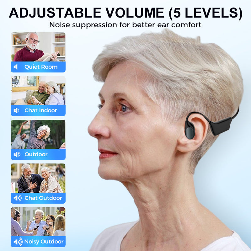 🎄💖Final 3 Hours:50%ОFF💥🔥SEAGRIL Bone Conduction Smart Hearing Aid Bluetooth Earphones(Black Friday Special Sale)