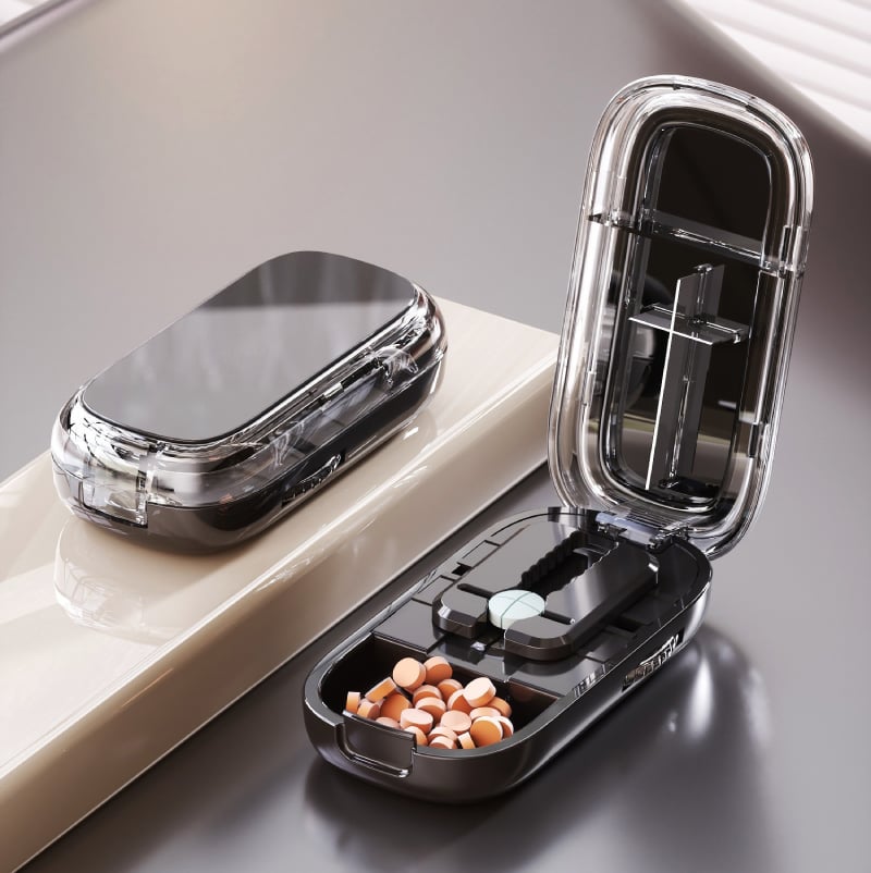 Portable Pill Cutter with Adjustable Slots