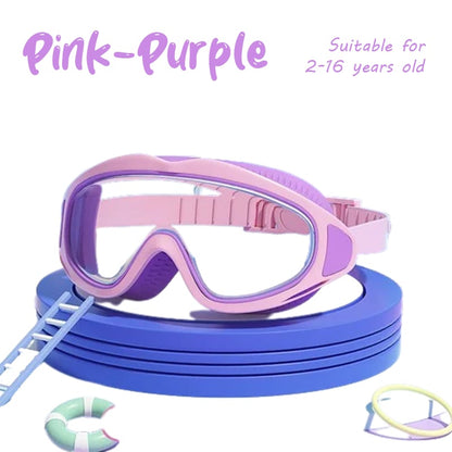 HD children's large frame waterproof and anti-fog swimming goggles