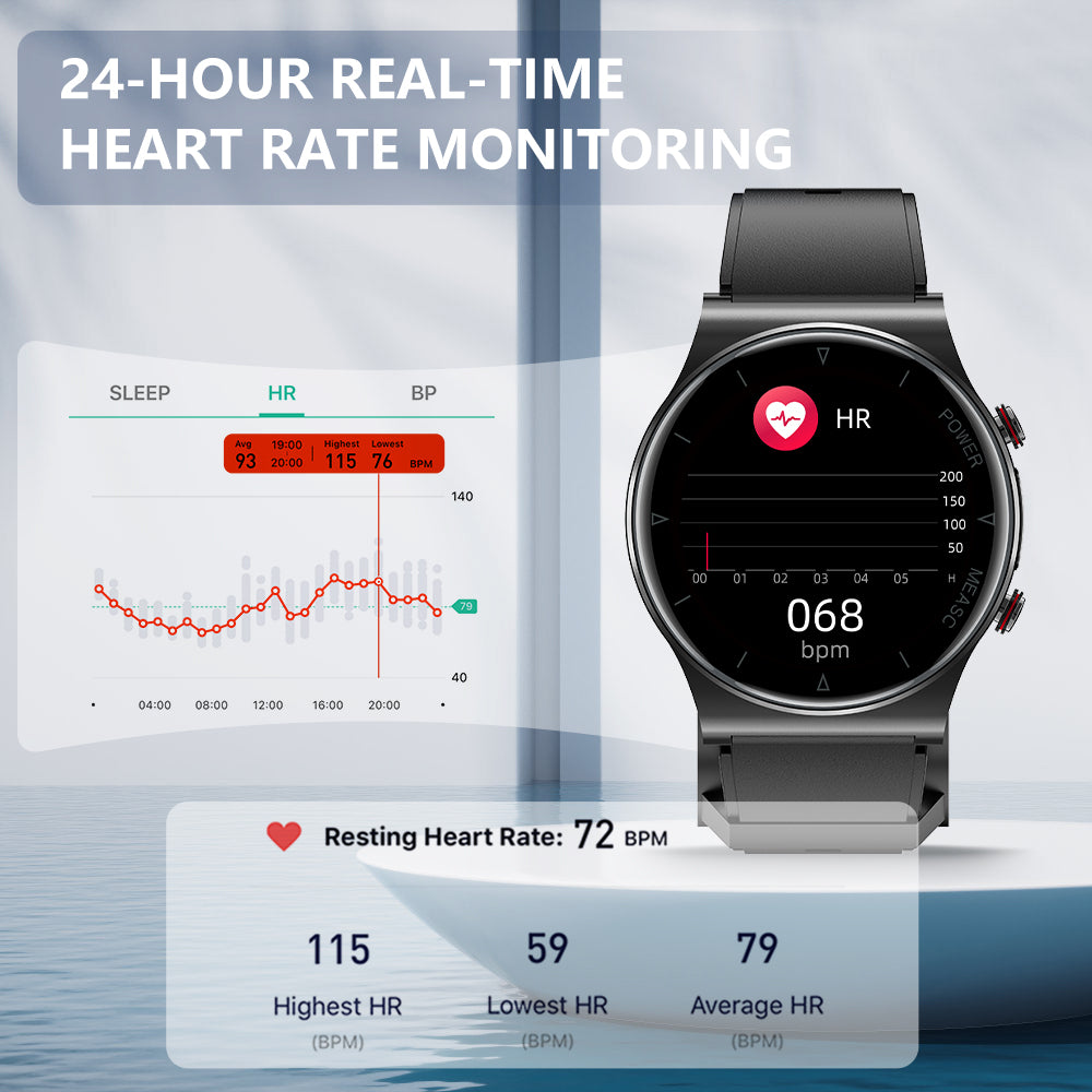 P70 Air Pump + Airbag Oscillometric Blood Pressure Smartwatch with Atrial Monitoring