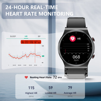 P70 Air Pump + Airbag Oscillometric Blood Pressure Smartwatch with Atrial Monitoring