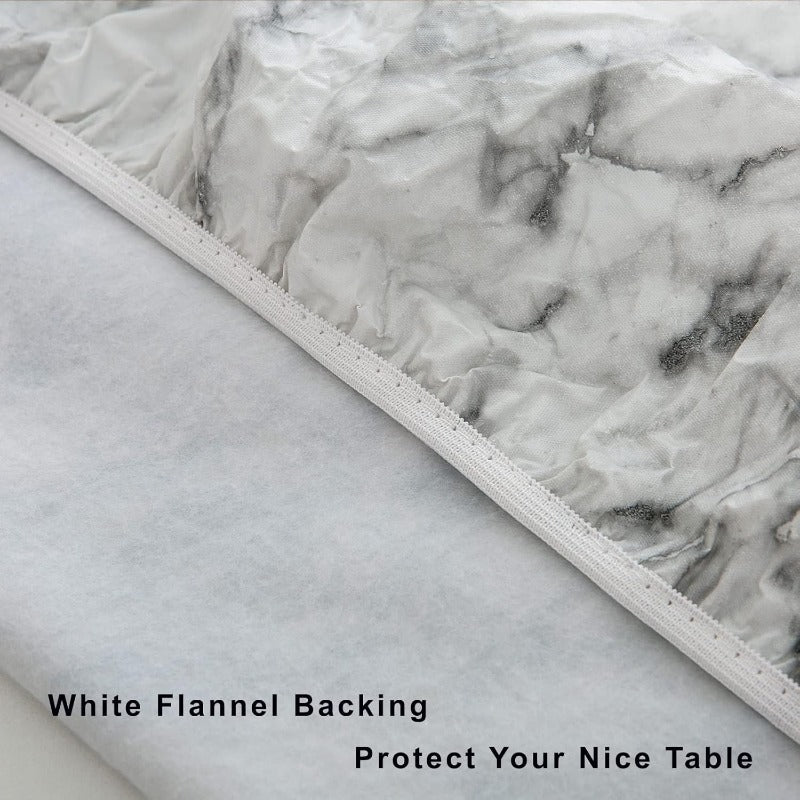 Elegant Marble Vinyl Round Tablecloth