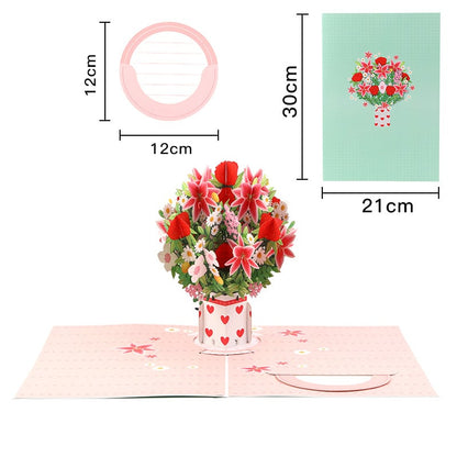 Paper Love 3D Pop-Up Valentine’s Card 🌹 Romantic Flower Bouquet Keepsake 💌 Perfect Gift for Loved Ones 🎁