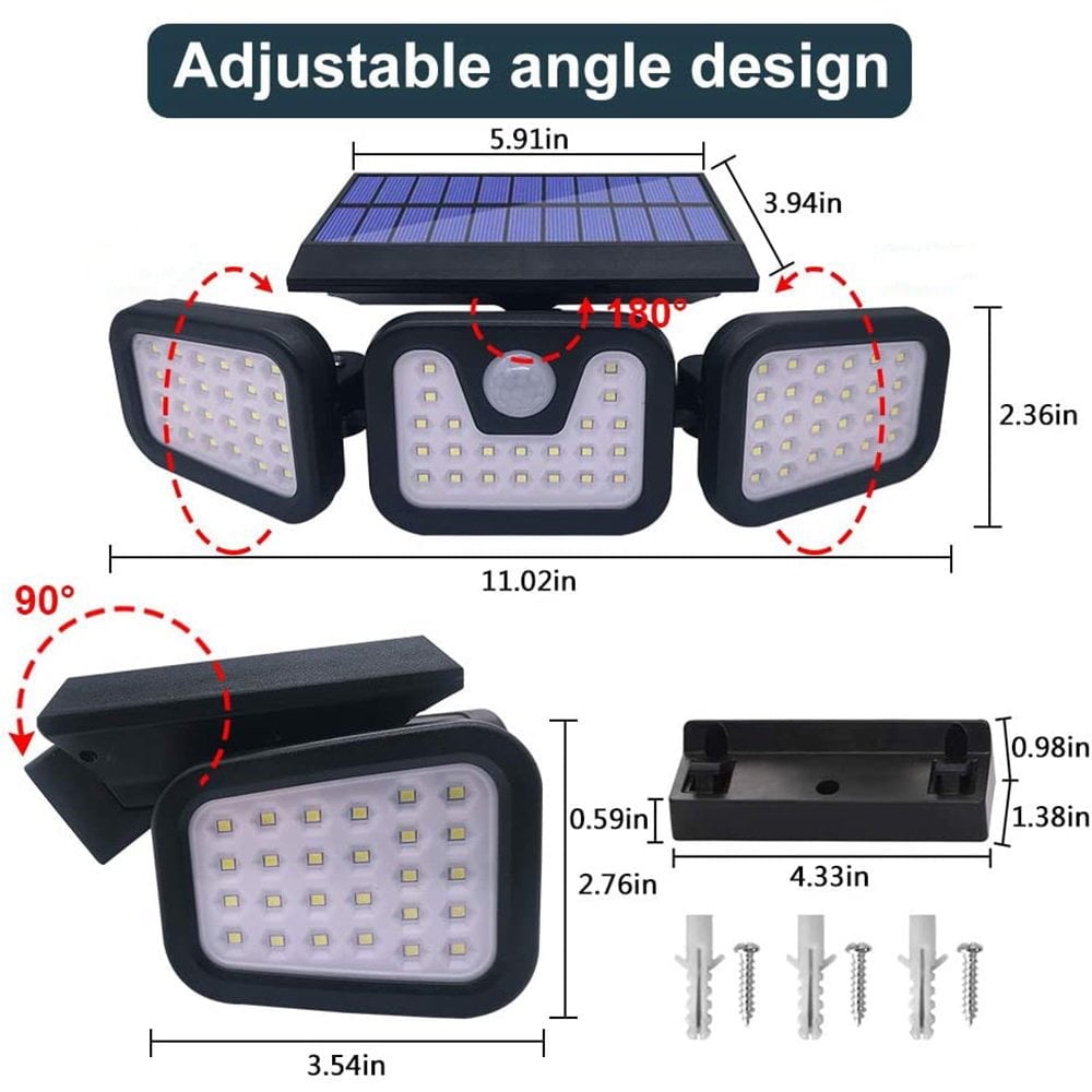Upgraded Wide-Angle Solar Motion Sensor Light