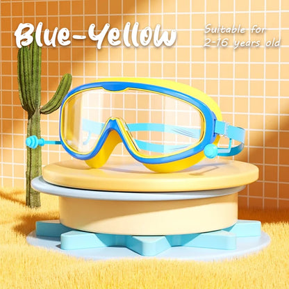 HD children's large frame waterproof and anti-fog swimming goggles
