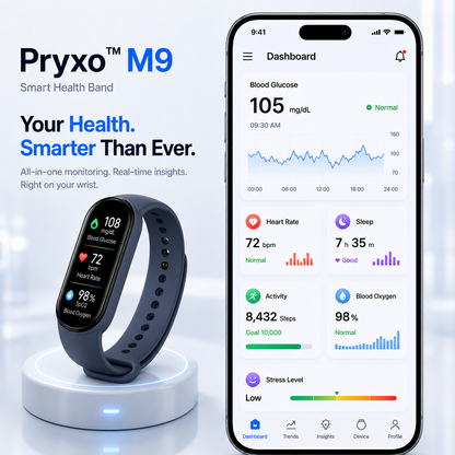 🎉 80% OFF Launch Offer🔥Pryxo™ M9 Non-Invasive Smart Band