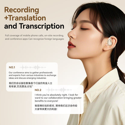 Leather-textured open-ear Bluetooth headphones