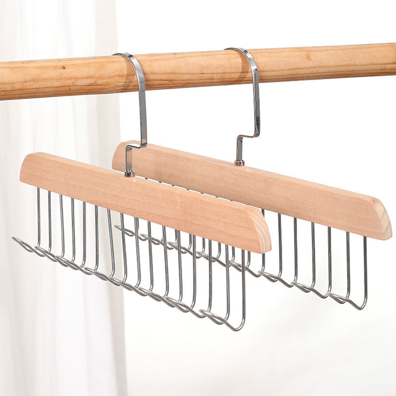 HangTidy Solid Wood & Steel Multi-Hook Closet Hanger