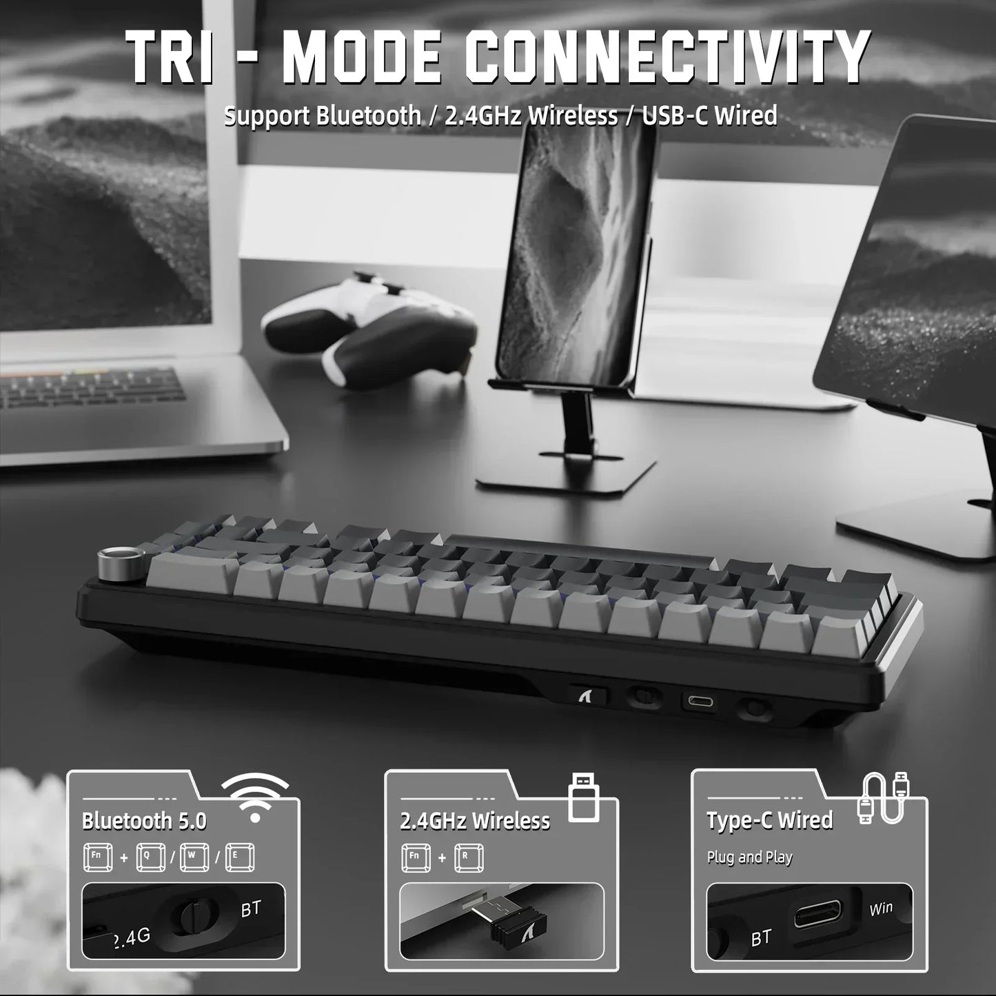Mechanical Gaming Keyboard with RGB & Knob