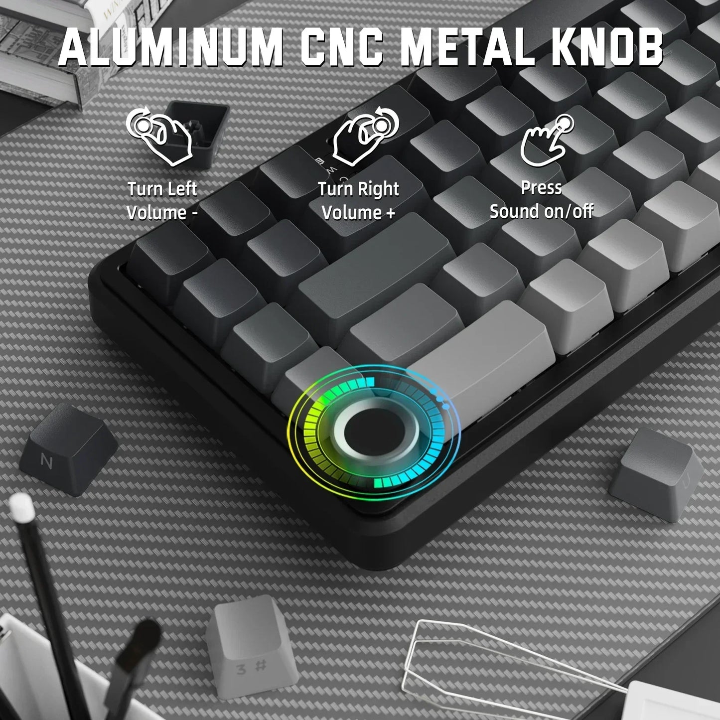 Mechanical Gaming Keyboard with RGB & Knob