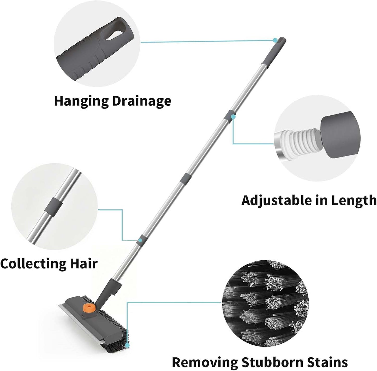 ⚡Hot Sales 49% OFF🔥Floor Scrub Brush Bathtub Brush with Long Handle 3 in 1