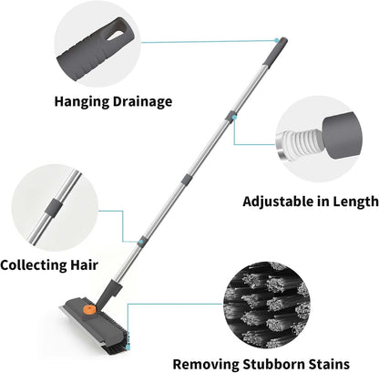 ⚡Hot Sales 49% OFF🔥Floor Scrub Brush Bathtub Brush with Long Handle 3 in 1