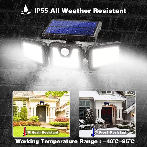Upgraded Wide-Angle Solar Motion Sensor Light