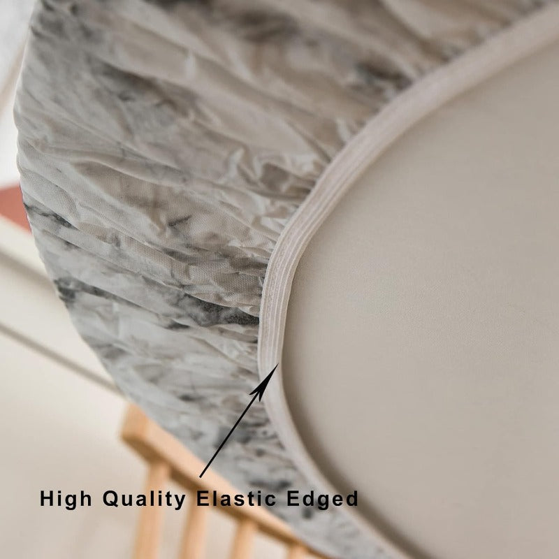 Elegant Marble Vinyl Round Tablecloth
