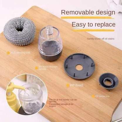 Soap-Dispensing PTE Scrubber – Heavy-Duty Kitchen Cleaning Tool