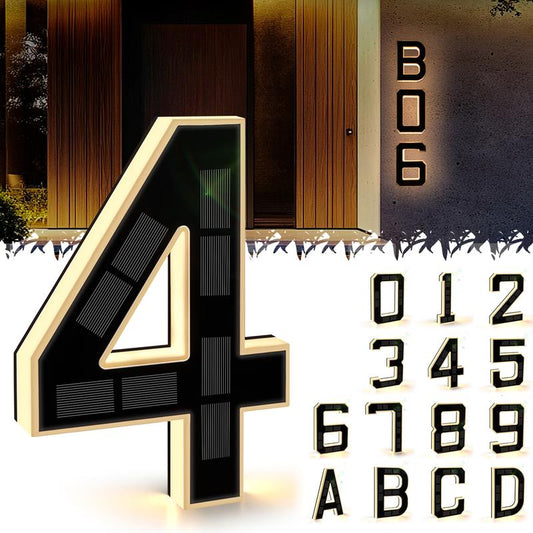 🎉Hot Sale 49% OFF☀9-inch large-size outdoor solar-powered illuminated door number plate