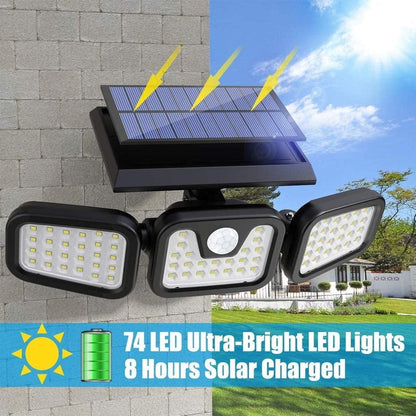 Upgraded Wide-Angle Solar Motion Sensor Light