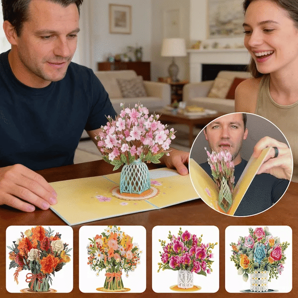 Paper Love 3D Pop-Up Valentine’s Card 🌹 Romantic Flower Bouquet Keepsake 💌 Perfect Gift for Loved Ones 🎁