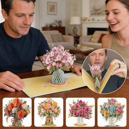 Paper Love 3D Pop-Up Valentine’s Card 🌹 Romantic Flower Bouquet Keepsake 💌 Perfect Gift for Loved Ones 🎁