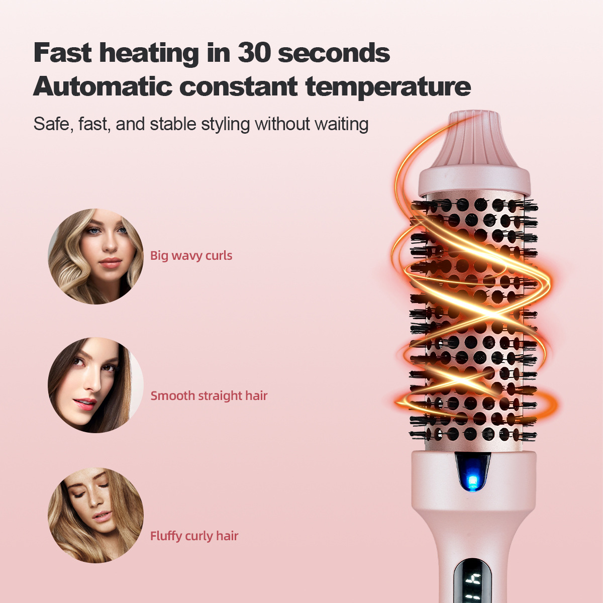 Wavytalk Steamline Pro Steam Hair Straightener Brush Hair Straightening Comb with Scrunchie and Glove