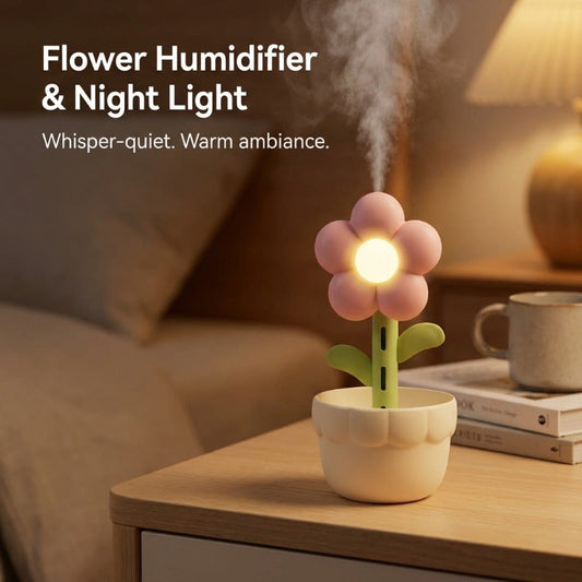 3-in-1 Flower Humidifier Lamp