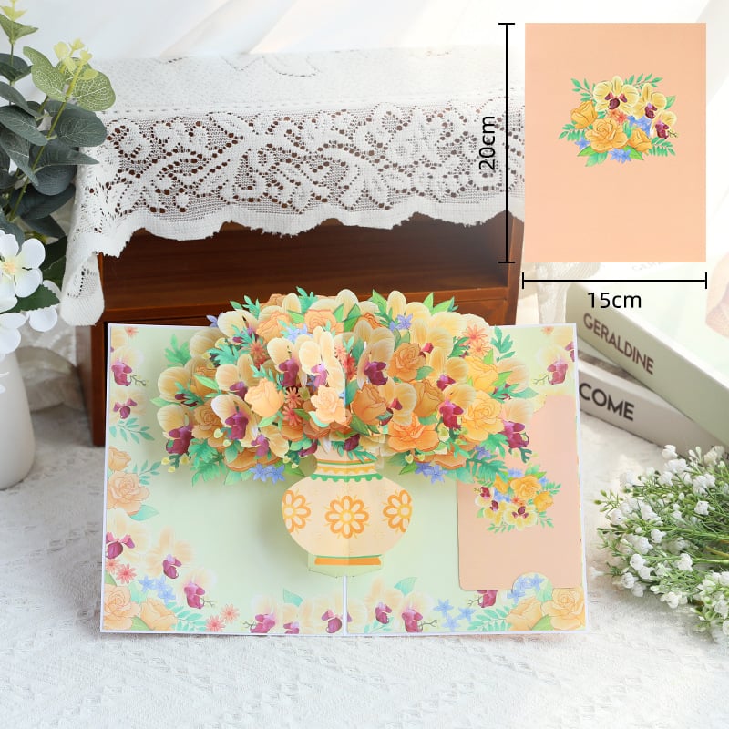 Paper Love 3D Pop-Up Valentine’s Card 🌹 Romantic Flower Bouquet Keepsake 💌 Perfect Gift for Loved Ones 🎁
