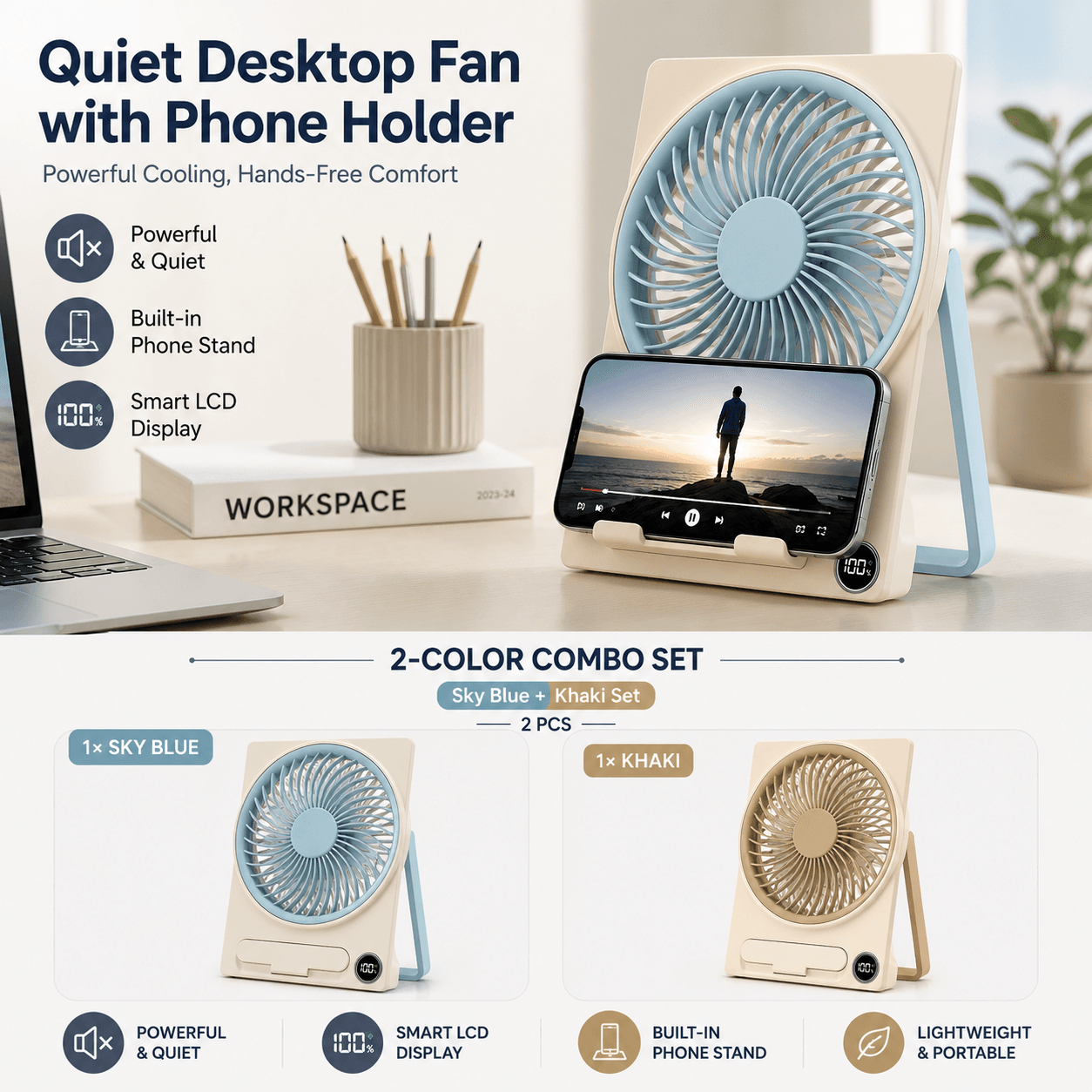 2-in-1 Fan Phone Holder