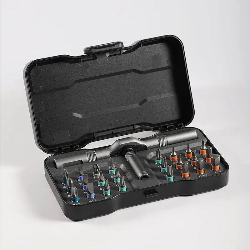 24-in-1 Ratchet Screwdriver Set, Household Wrench and Screwdriver Tool Kit, Multifunctional with S2 Bits for Various Assembly and Disassembly Tasks.