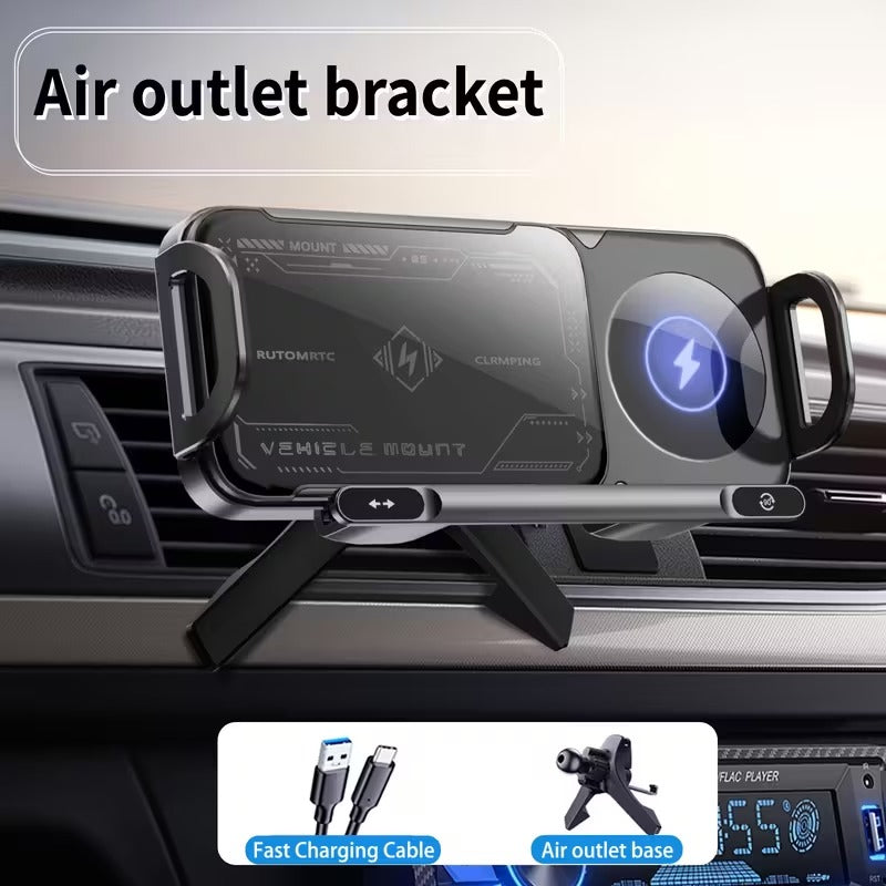 📱This car phone mount with wireless fast charging is compatible with folding screen phones and various other phone models.