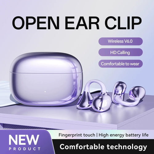 New Open-Ear Bluetooth Earphones: Wireless, Long Battery Life, High Sound Quality, Popular Clip-On Style