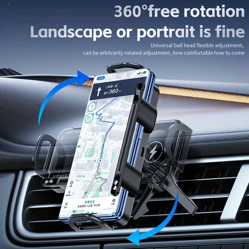 📱This car phone mount with wireless fast charging is compatible with folding screen phones and various other phone models.