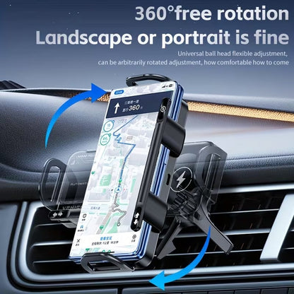 📱This car phone mount with wireless fast charging is compatible with folding screen phones and various other phone models.