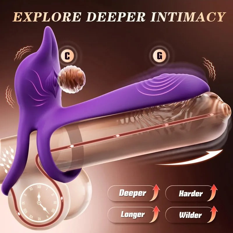 🎁bboj™ Enchanted Girl Luxe Smart Vibrating Ring – App-Controlled Pleasure for Couples 💫