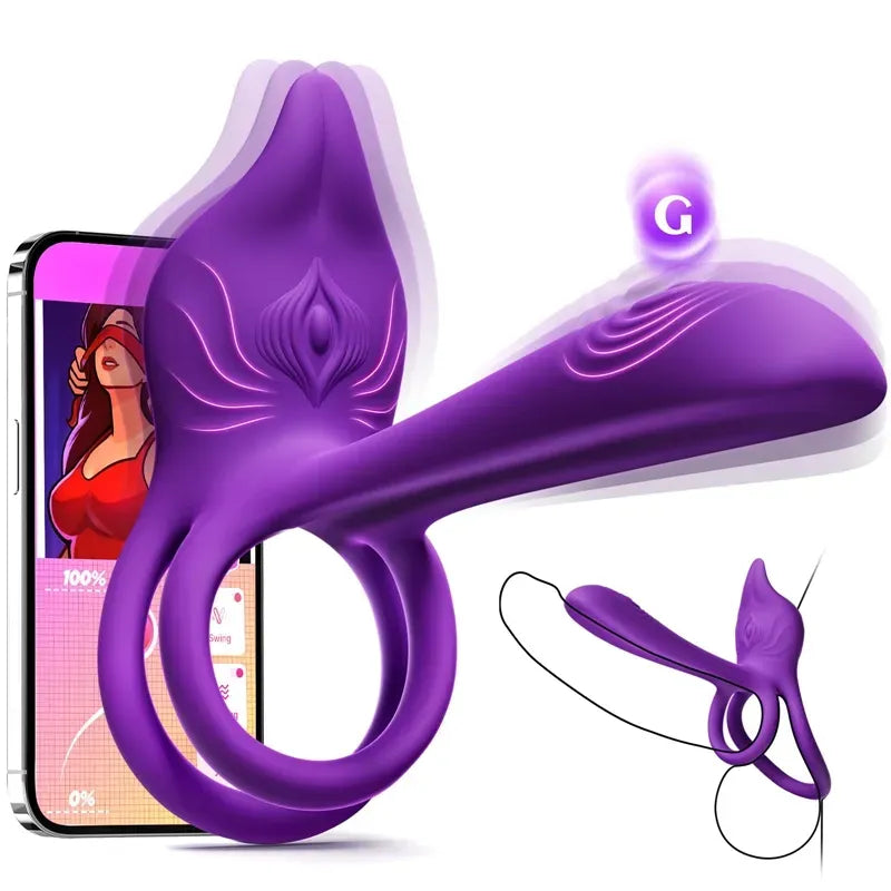 🎁bboj™ Enchanted Girl Luxe Smart Vibrating Ring – App-Controlled Pleasure for Couples 💫
